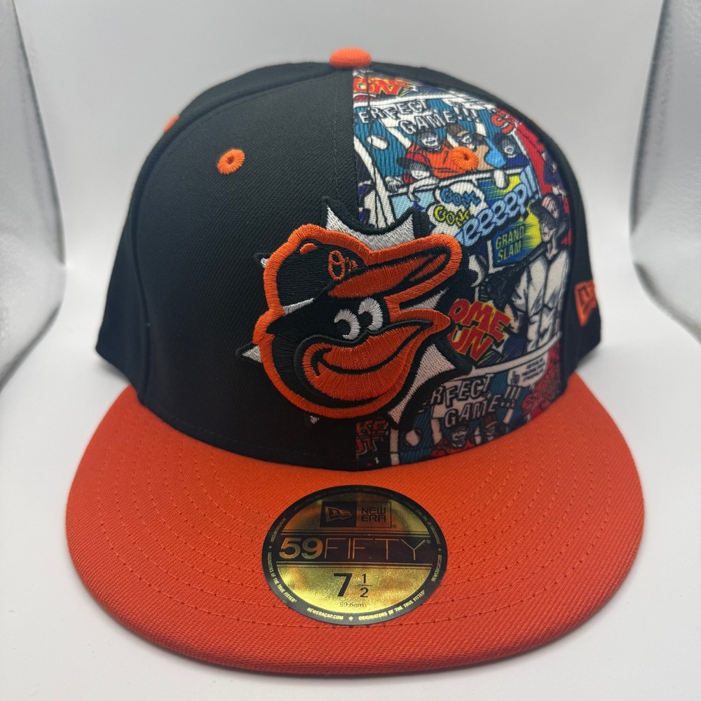 New Era 59FIFTY Baltimore Orioles Comic Book Panel Hat 7 1/2 MLB Fitted Cap